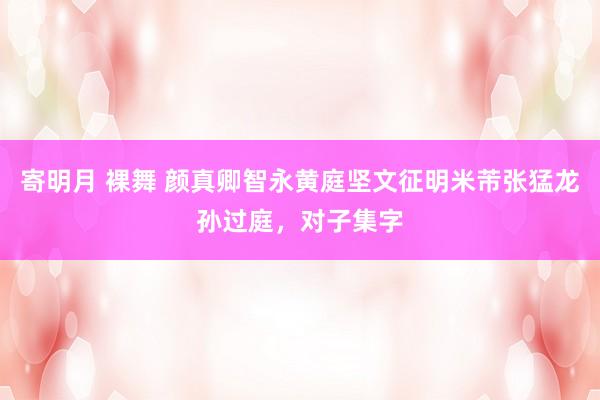 寄明月 裸舞 颜真卿智永黄庭坚文征明米芾张猛龙孙过庭，对子集字