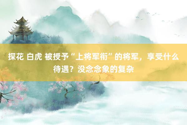 探花 白虎 被授予“上将军衔”的将军，享受什么待遇？没念念象的复杂