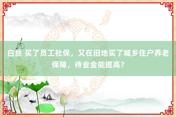 白丝 买了员工社保，又在旧地买了城乡住户养老保障，待业金能提高？