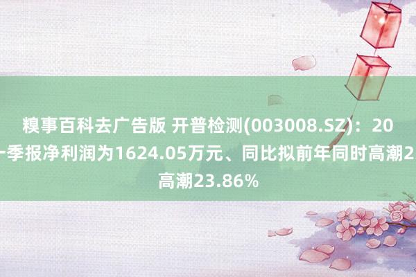 糗事百科去广告版 开普检测(003008.SZ)：2025年一季报净利润为1624.05万元、同比拟前年同时高潮23.86%