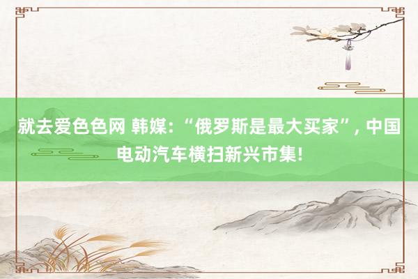 就去爱色色网 韩媒: “俄罗斯是最大买家”, 中国电动汽车横扫新兴市集!