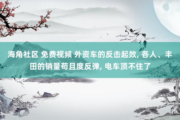 海角社区 免费视频 外资车的反击起效, 各人、丰田的销量苟且度反弹, 电车顶不住了