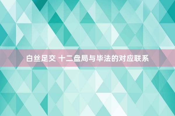 白丝足交 十二盘局与毕法的对应联系