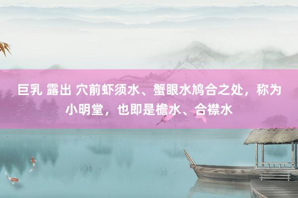 巨乳 露出 穴前虾须水、蟹眼水鸠合之处，称为小明堂，也即是檐水、合襟水