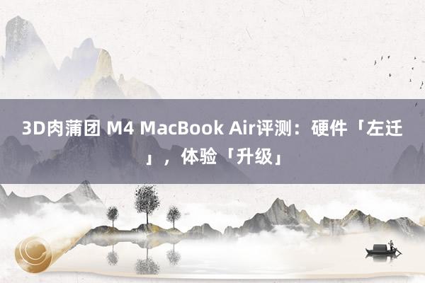 3D肉蒲团 M4 MacBook Air评测：硬件「左迁」，体验「升级」
